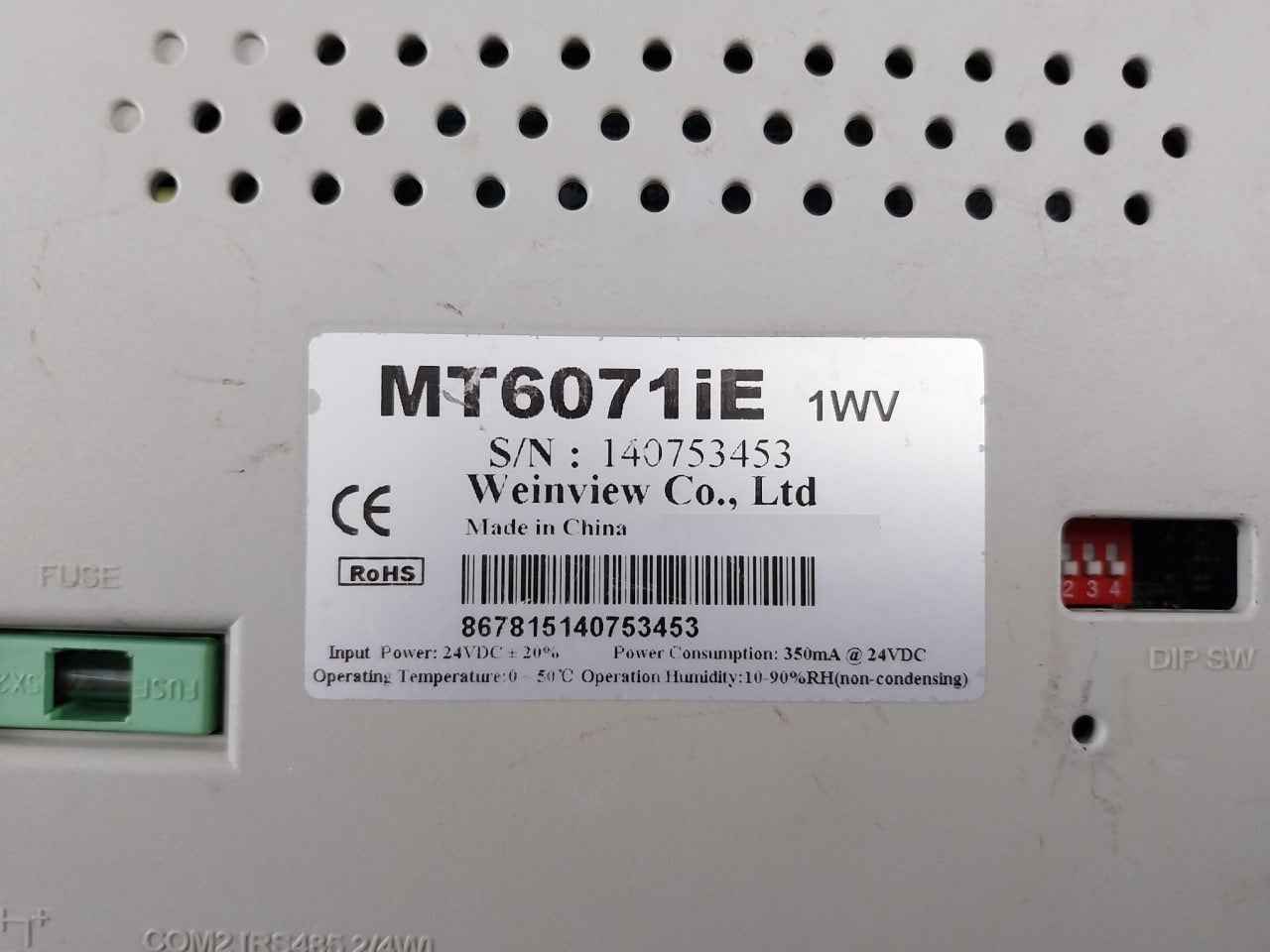 Weinview Mt6071Ie Hmi Display Panel 350Ma 24Vdc 867815140753453