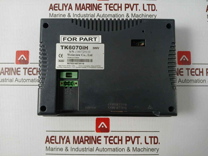 Weinview Tk6070Ih Human Machine Interface (Hmi) Panel 24Vdc 300Ma (Not Working)