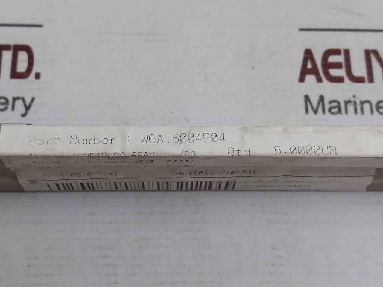 Weir W6A16004P04 Valve (Face) Component