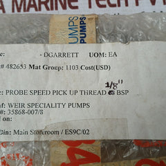Weir 35868-007/8 Probe Speed Pick Up Thread 1/8" Bsp Ep100
