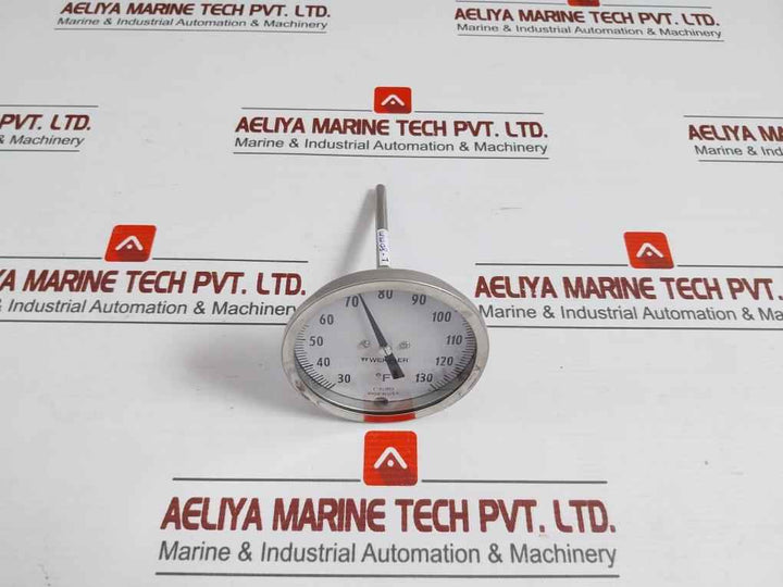 Weksler 6-mm Diameter Dial Thermometer 1-degree Subdivision 30-130°F