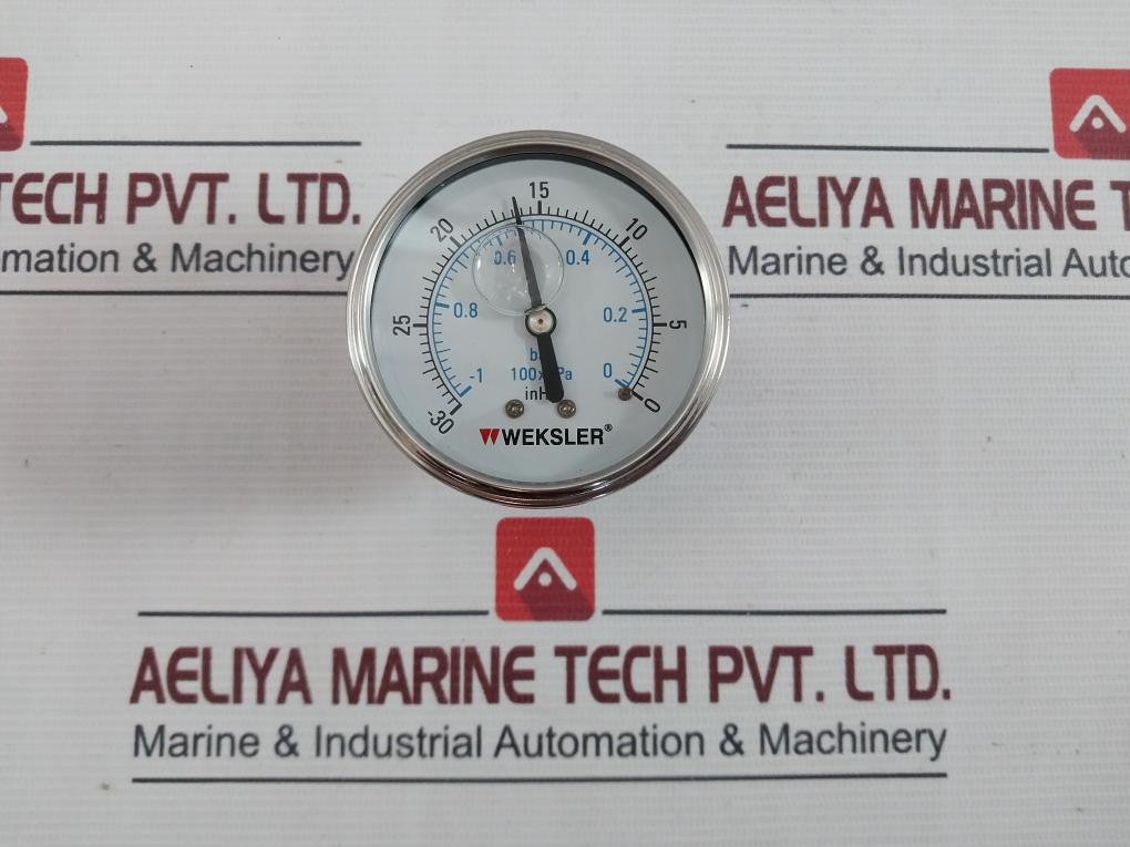 Weksler By12Yvc4Cw Stainless Steel Cased Liquid Filled Vacuum Gauge