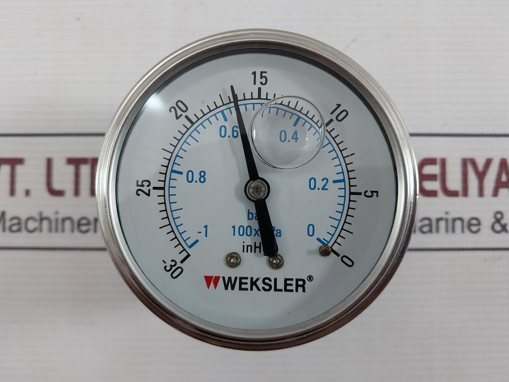 Weksler By12Yvc4Cw Stainless Steel Cased Liquid Filled Vacuum Gauge