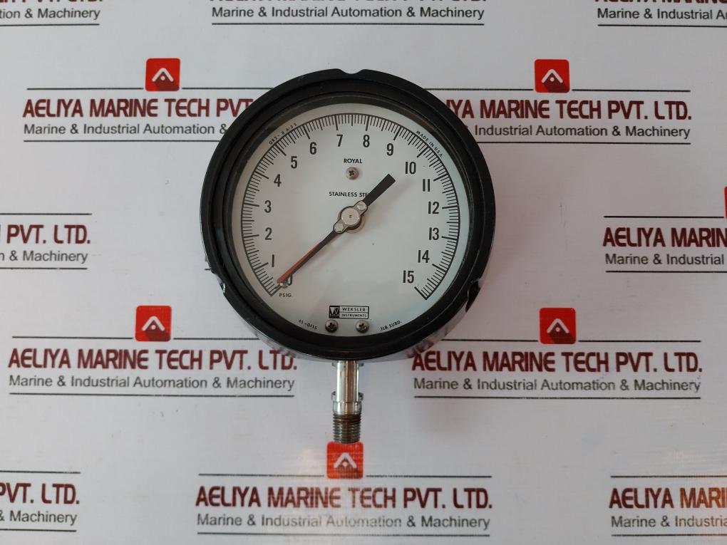 Weksler Instruments Gr2-8a-3s 0-15 Psig Stainless Steel Gauge 45-0/15