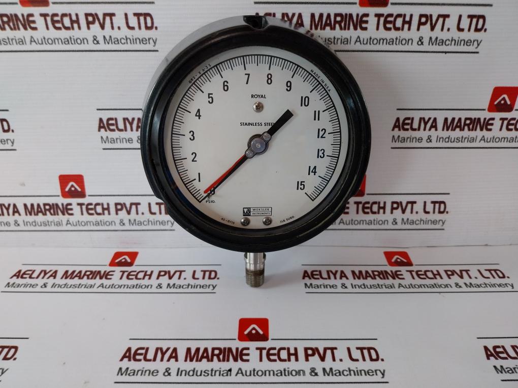 Weksler Instruments Gr2-8a-3s 0-15 Psig Stainless Steel Gauge 45-0/15