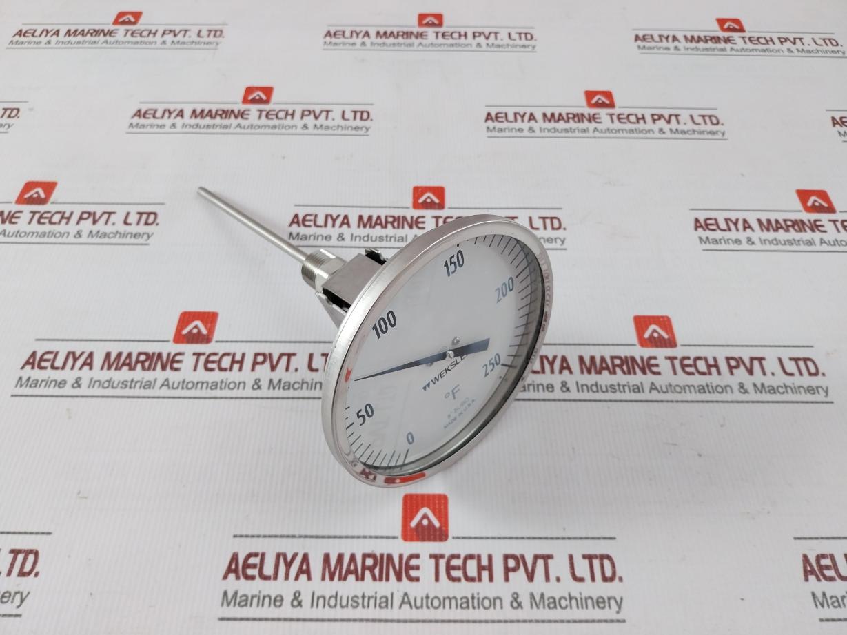 Weksler 0/250F Bimetal Dial Thermometer With A Temperature Range 5 Inch