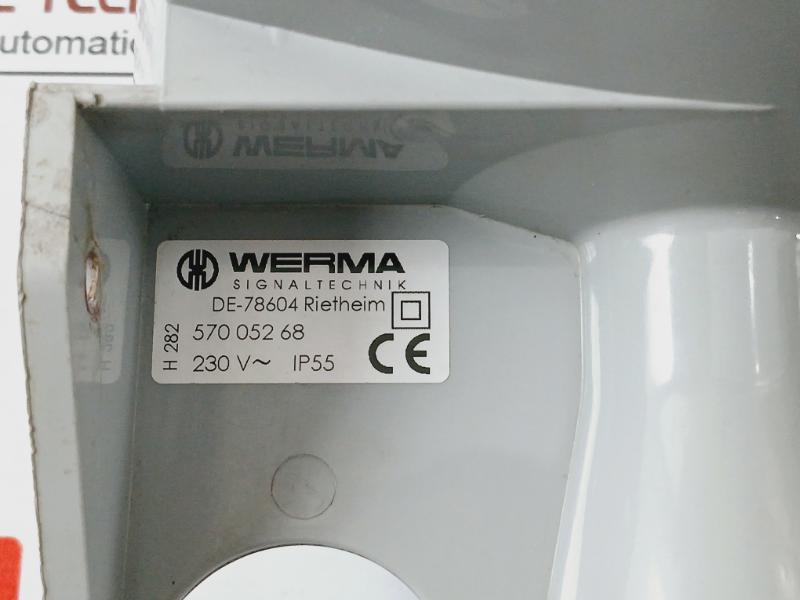 Werma 570 052 68 Signal Horn Wm Continuous Tone, 230V Ac, Ip55