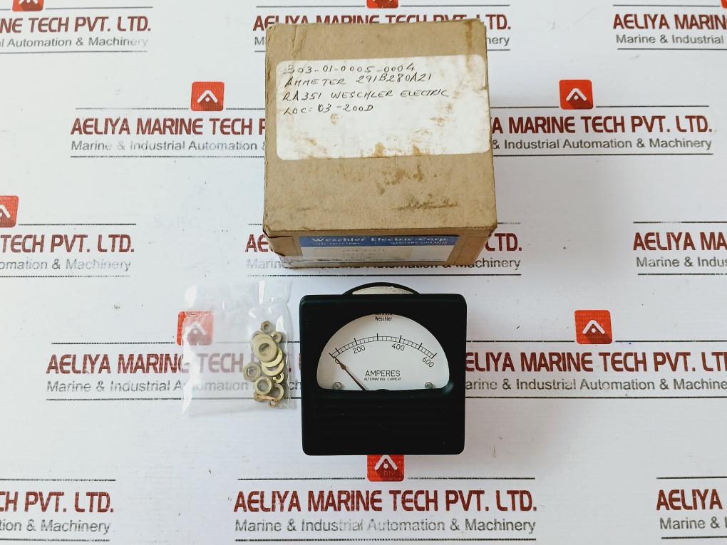 Weschler Electric 291b280a21 Panel Gauge 0-600 Ac Ammeter