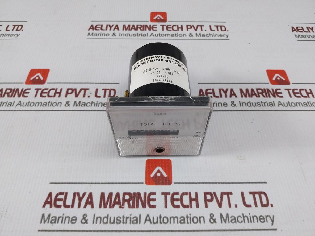 Weschler Instruments 671B375A09 Hour Meter 0-99,999 Hrs 120V 60 Hz