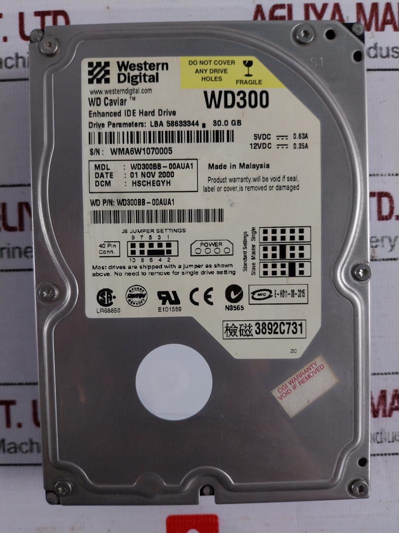 Western Digital Wd300Bb-00Aua1 30Gb Enhanced Ide Hard Drive