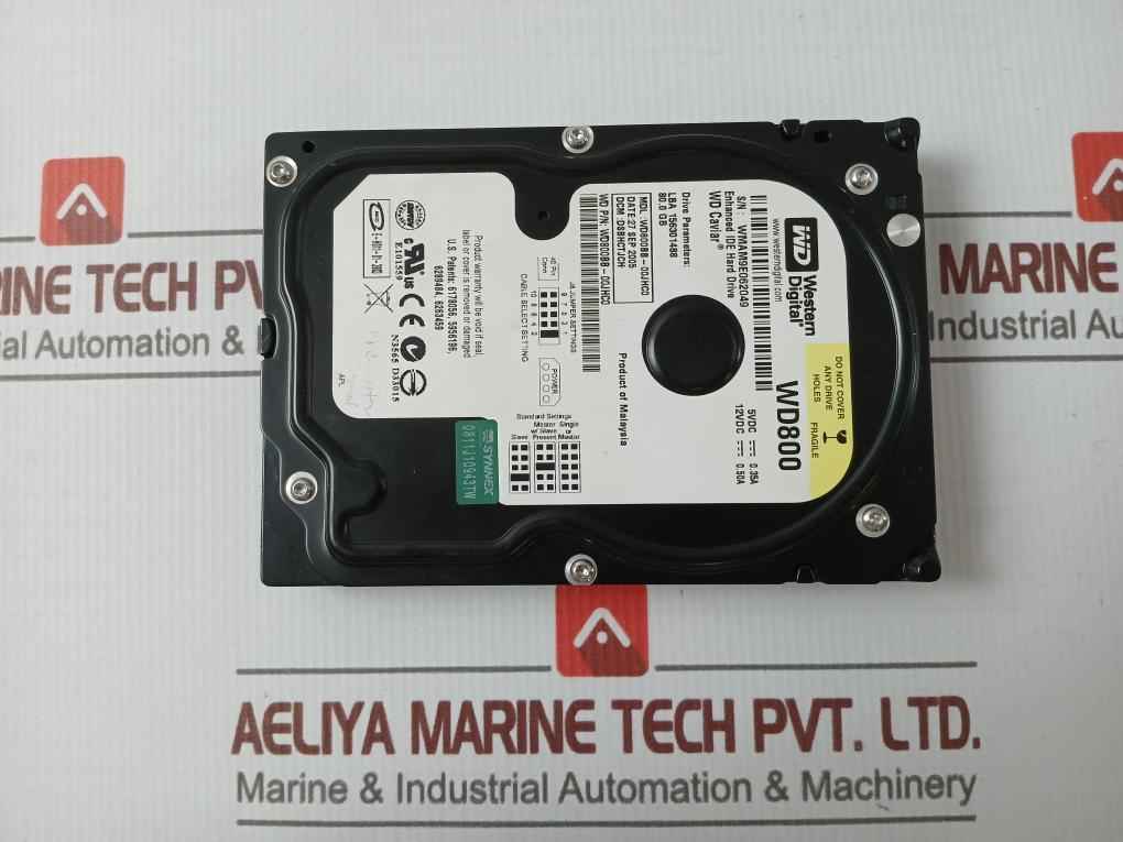 Western Digital Wd800 Enhanced Ide Hard Drive 12Vdc 0.50A Wd800Bb-00Jhc0