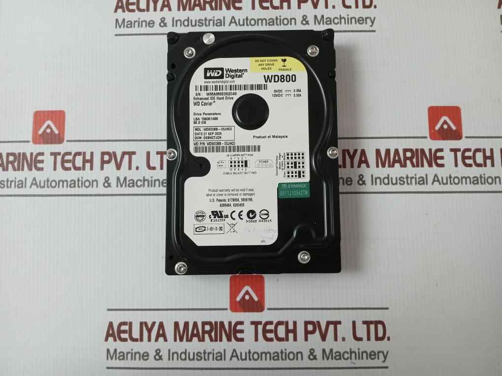 Western Digital Wd800 Enhanced Ide Hard Drive 12Vdc 0.50A Wd800Bb-00Jhc0