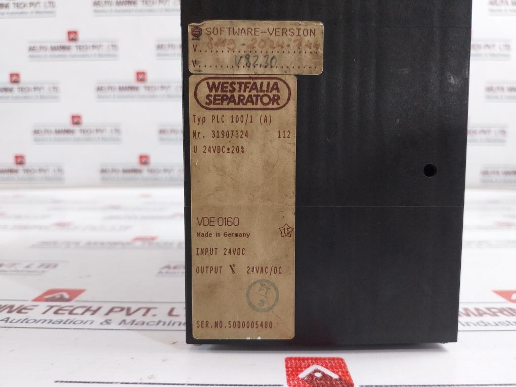 Westfalia Separator Plc 100/1 (A) Control Unit 24vac/dc