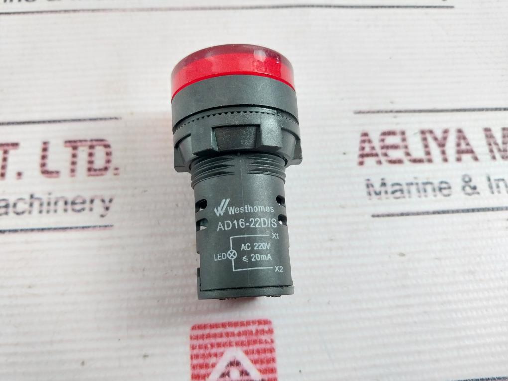 Westhomes Ad16-22D/S Red Indicator Lamp 220Vac