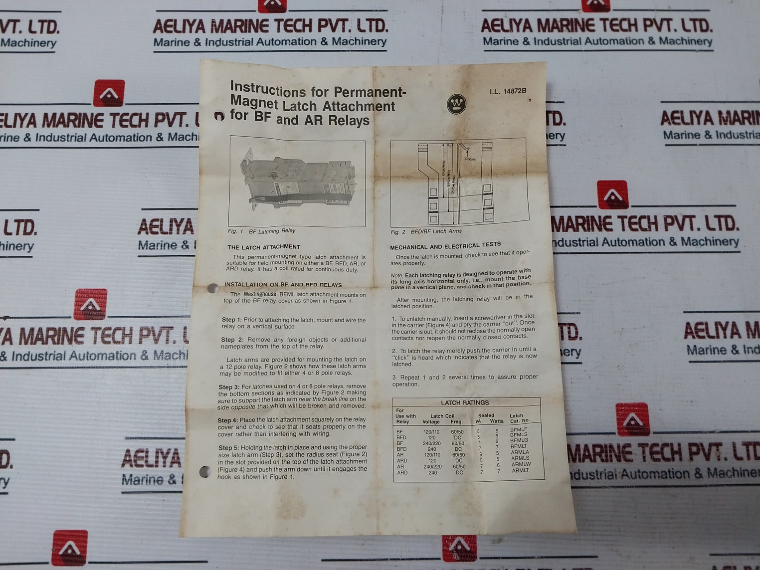 Westinghouse Armls 2604D30G08 Relay Latch 120Dc