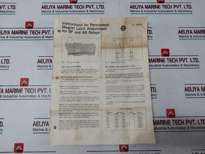 Westinghouse Armls 2604D30G08 Relay Latch 120Dc