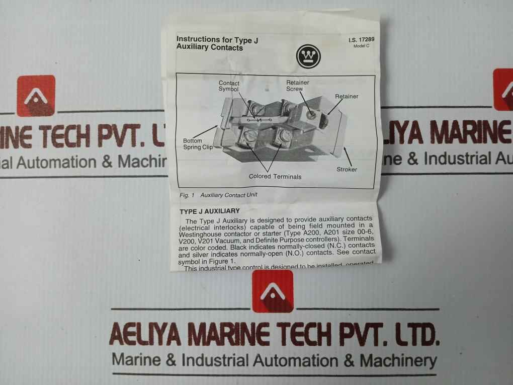 Westinghouse Control J20 Auxiliary Contact Block