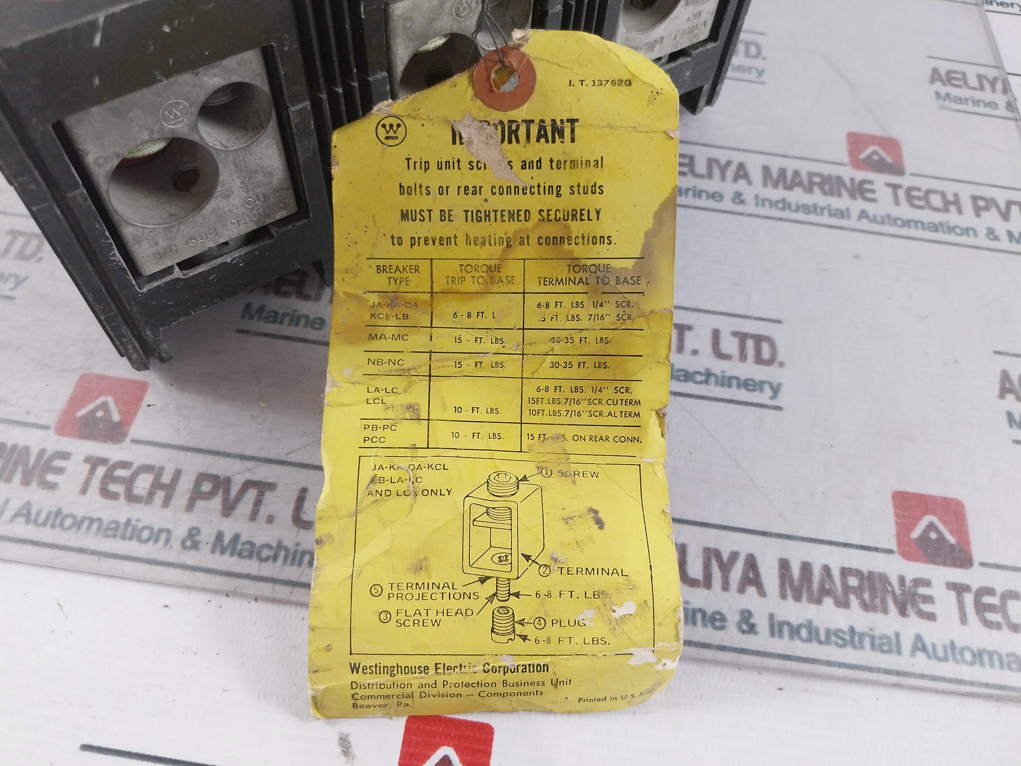 Westinghouse La3400Fsn Molded Case Switch