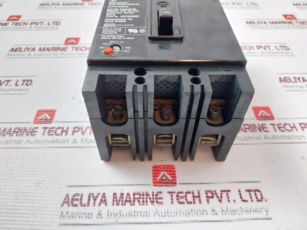 Westinghouse Mcp331000Cr 3 Pole Motor Circuit Protector 600Vac