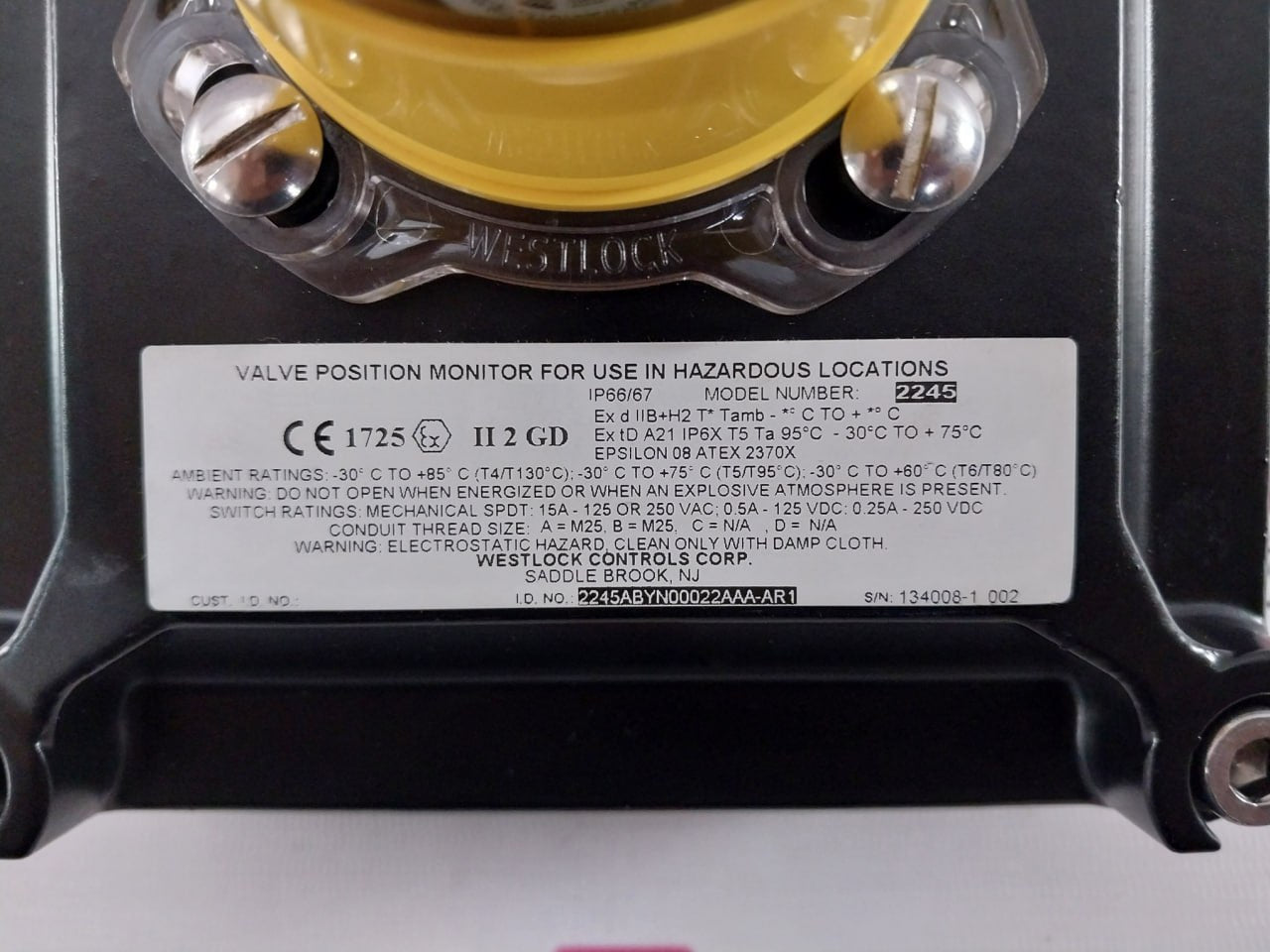 Westlock 2245 Valve Position Monitor 0.5A – 125 Vdc A024 Ip66 M25