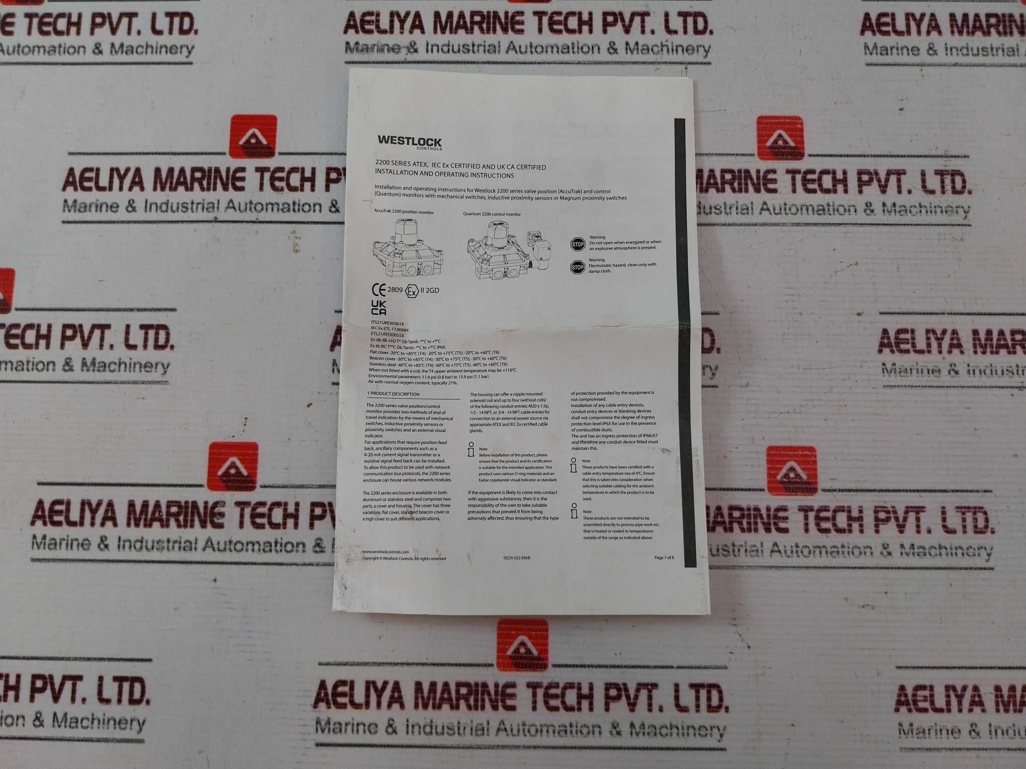 Westlock 2249Abyn00042Aaa-ar3 Accutrak Valve Position Monitor