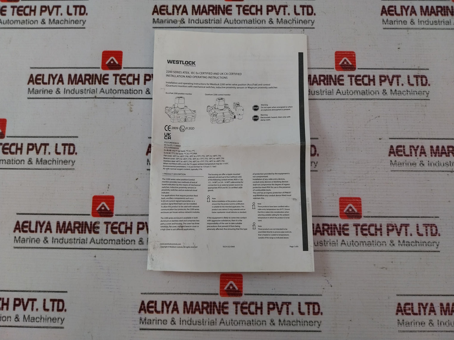 Westlock 2249Abyn00042Aaa-ar3 Accutrak Valve Position Monitor