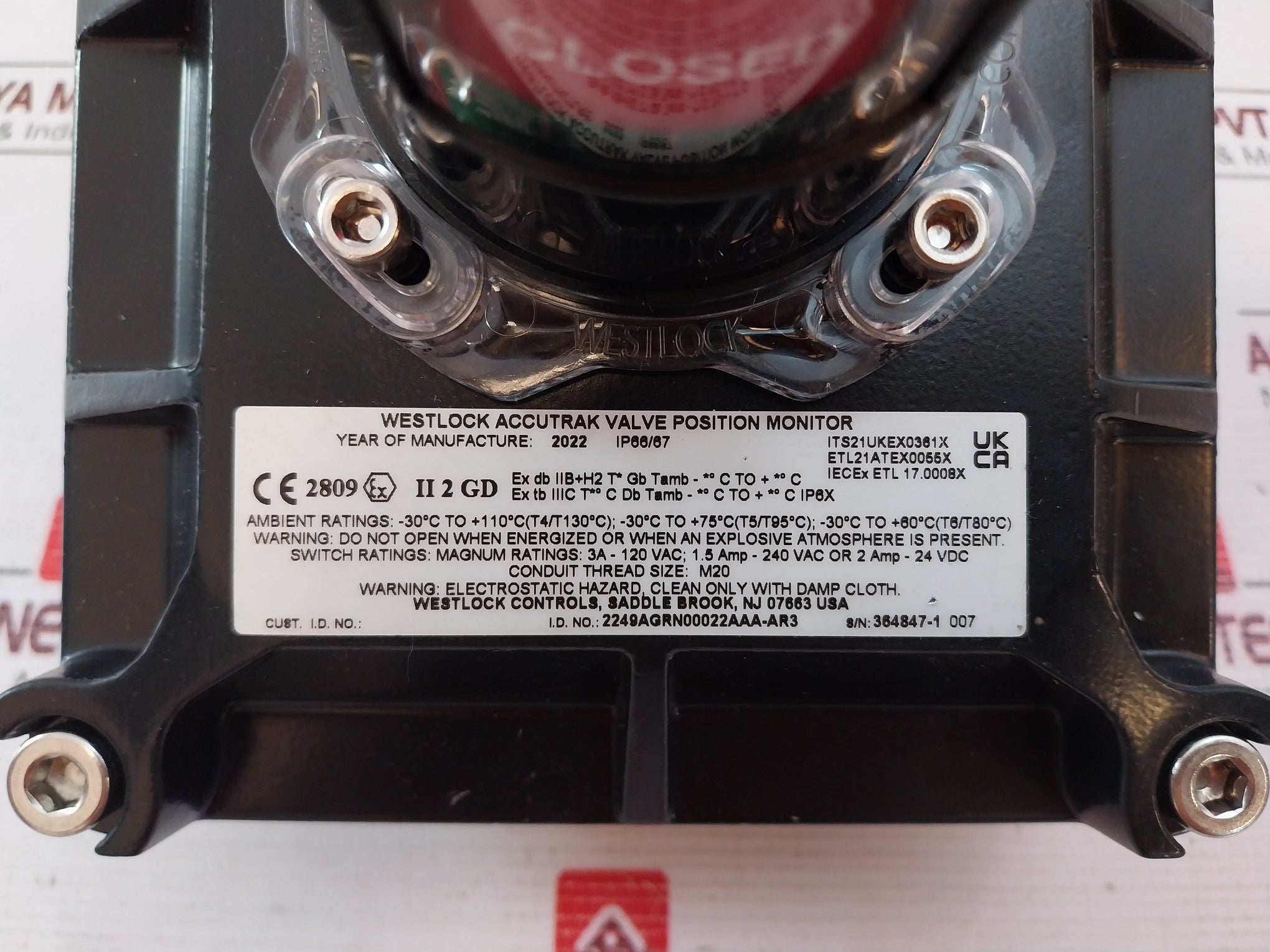 Westlock 2249Abyn00042Aaa-ar3 Accutrak Valve Position Monitor