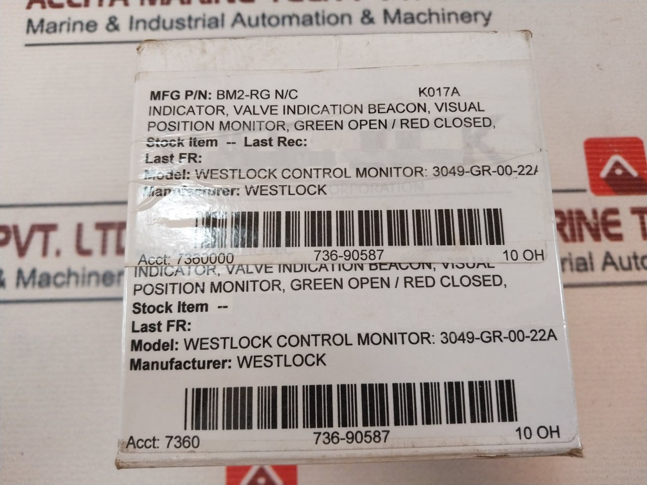 Westlock Bm2-rg N/C Visual Position Indicator