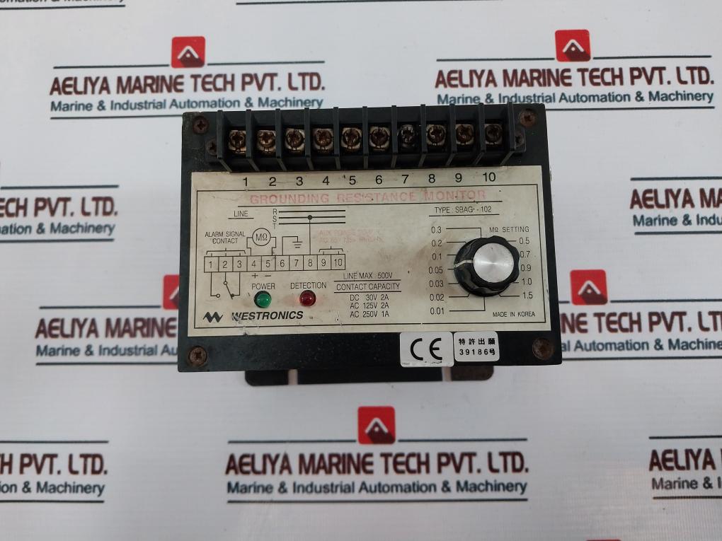 Westronics Sbag-102 Grounding Resistance Monitor Dcf-12N