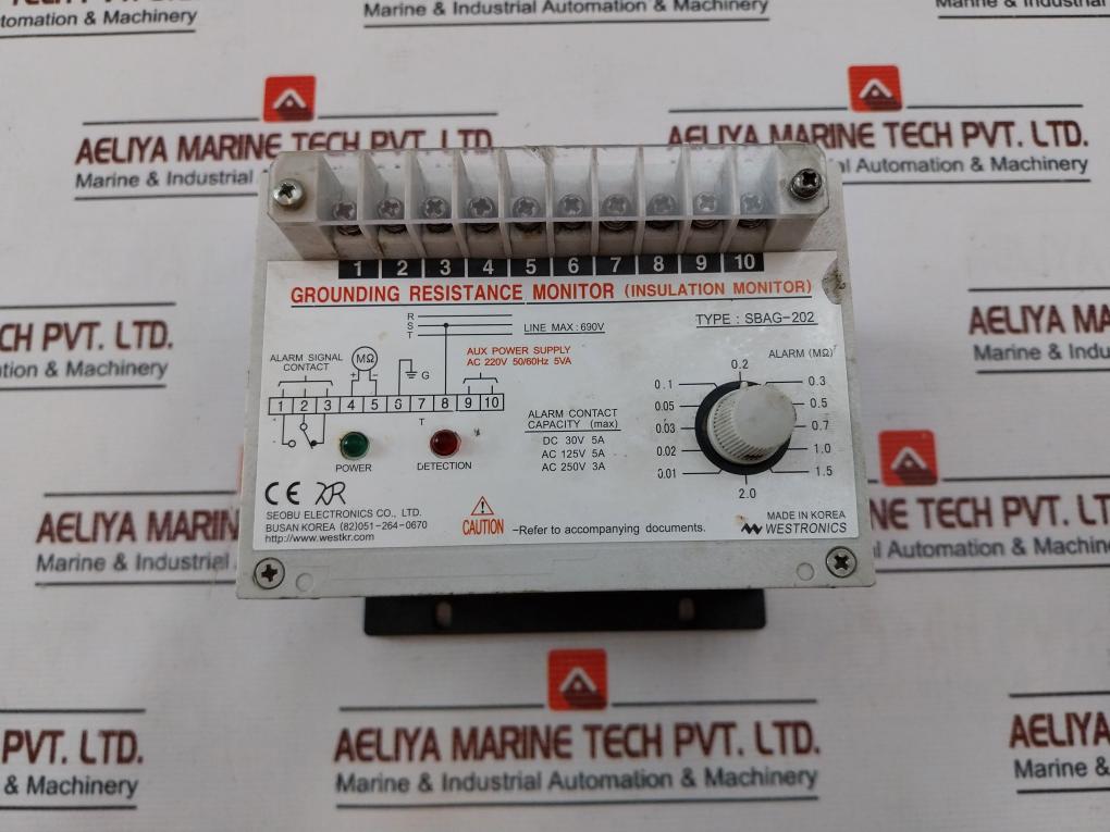 Westronics Sbag-202 Grounding Resistance Monitor Ac 220V 50/60Hz 5Va