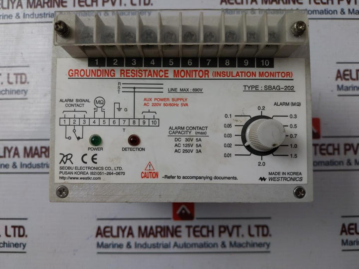 Westronics Sbag-202 Grounding Resistance Monitor Ac220V 50/60Hz 5Va