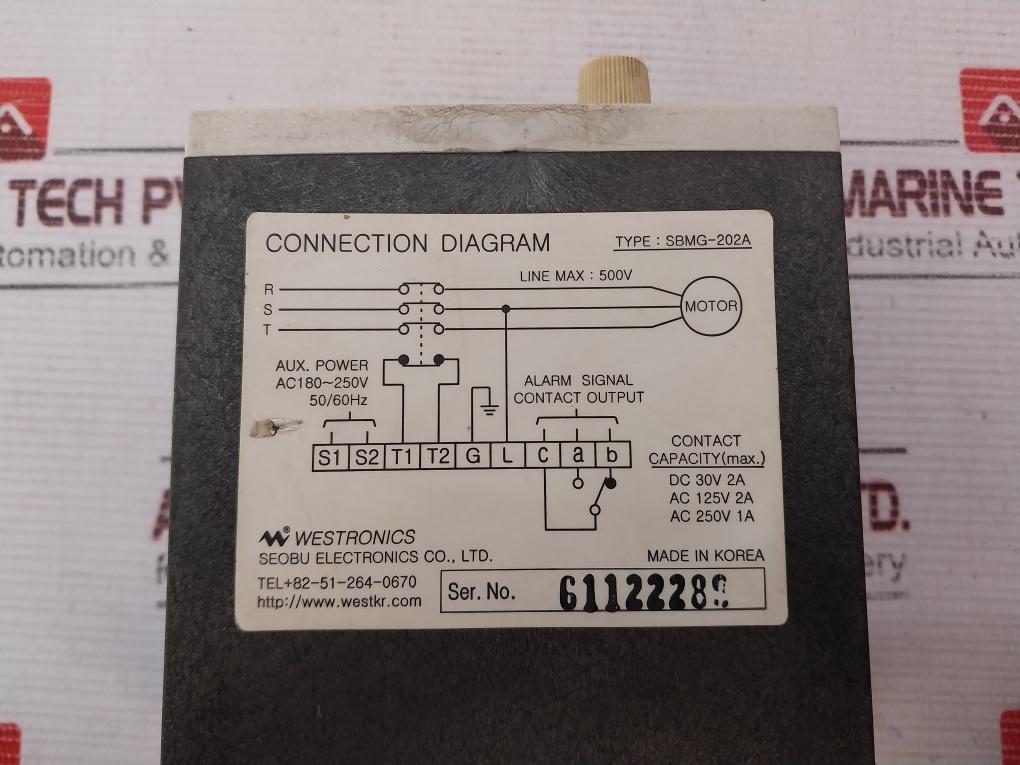 Westronics Sbmg-202A Grounding Resistance Monitor Ac 125V 2A Ac 180 250V 50/60Hz