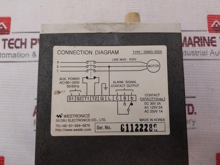 Westronics Sbmg-202A Grounding Resistance Monitor Ac 125V 2A Ac 180 250V 50/60Hz