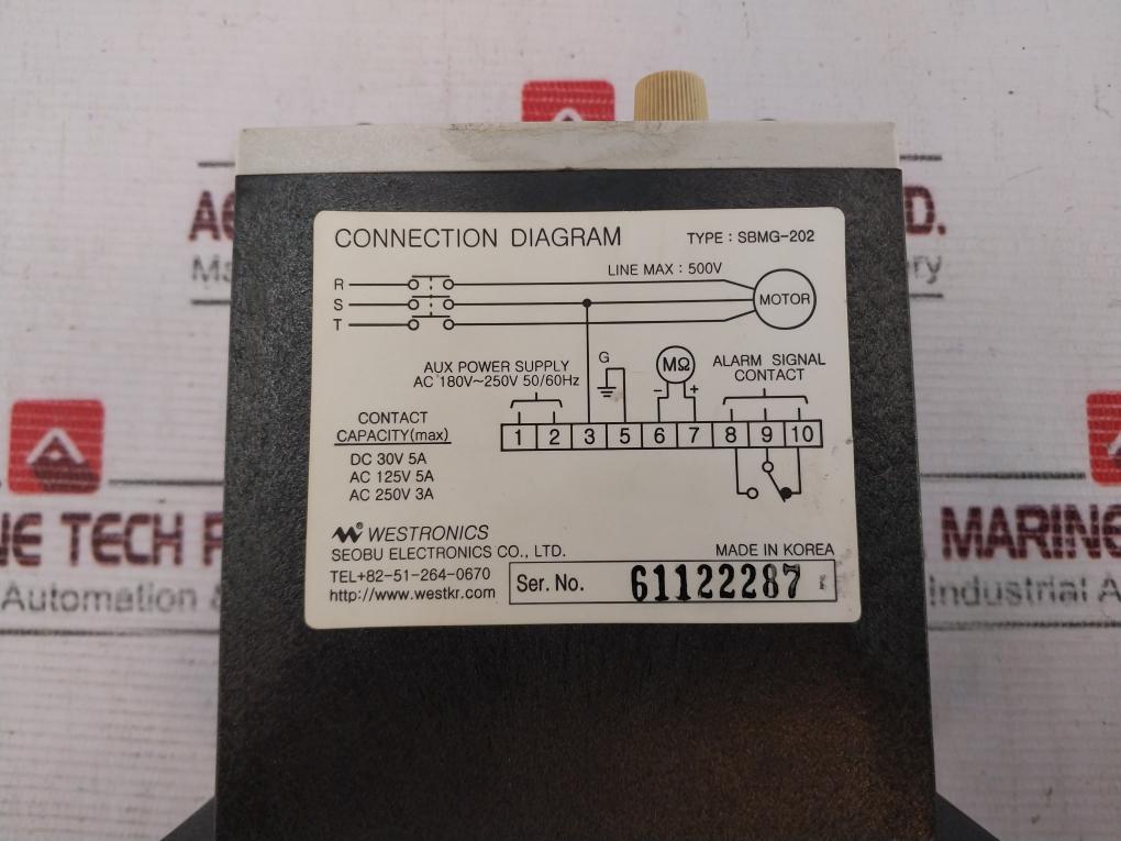 Westronics Sbmg-202A Grounding Resistance Monitor Ac 220V 1Ø50/60 Hz
