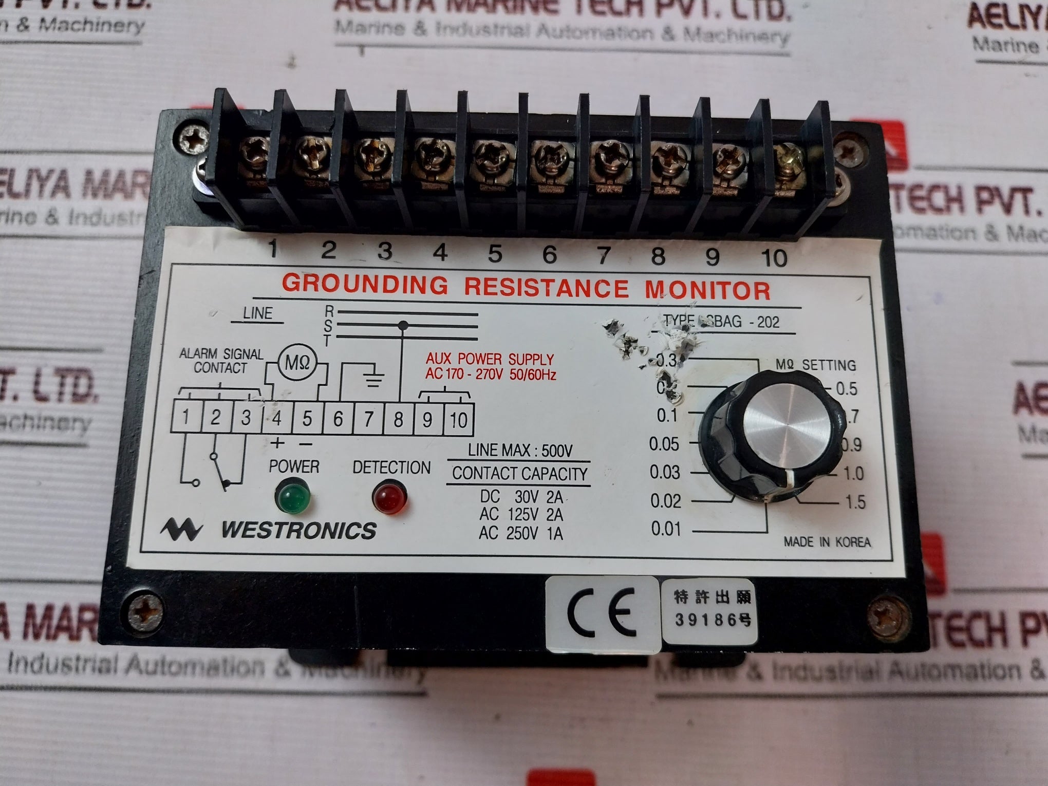 Westronics Sbag-202 Grounding Resistance Monitor Ac 170-270V 50/60Hz