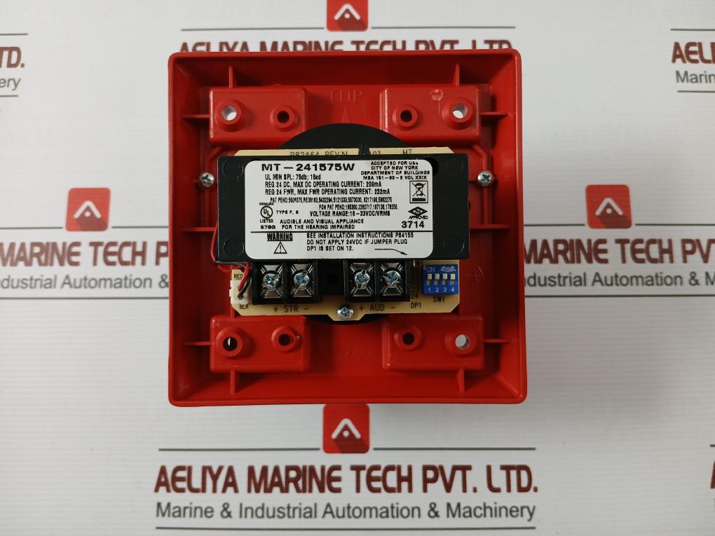 Wheelock Mt-241575W Red Multi-tone Horn Strobe Fire Alarm 24 Vdc