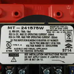 Wheelock Mt-241575W Red Multi-tone Horn Strobe Fire Alarm 24 Vdc