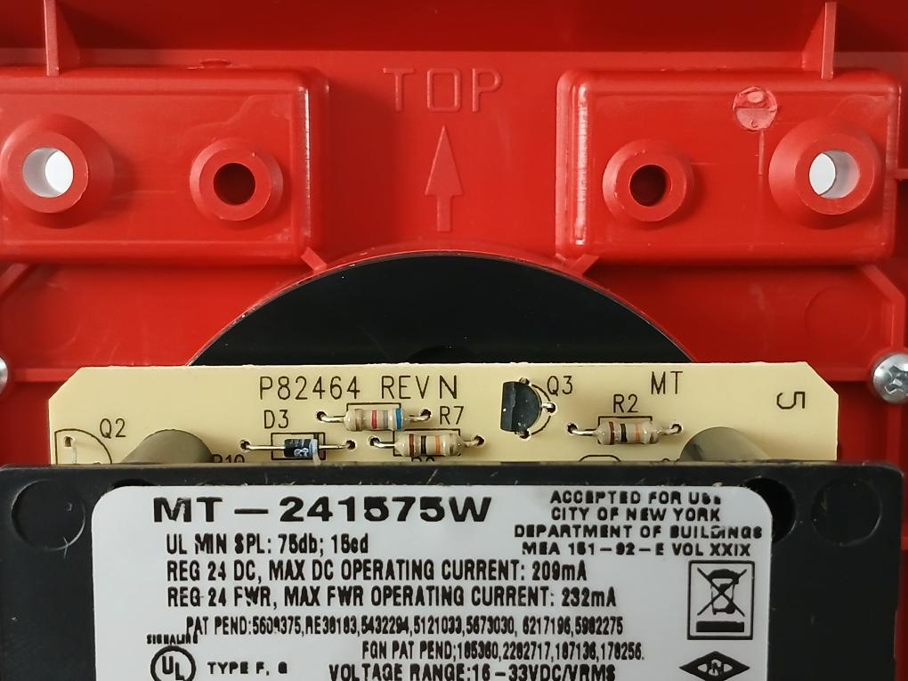 Wheelock Mt-241575W Red Multi-tone Horn Strobe Fire Alarm 24 Vdc