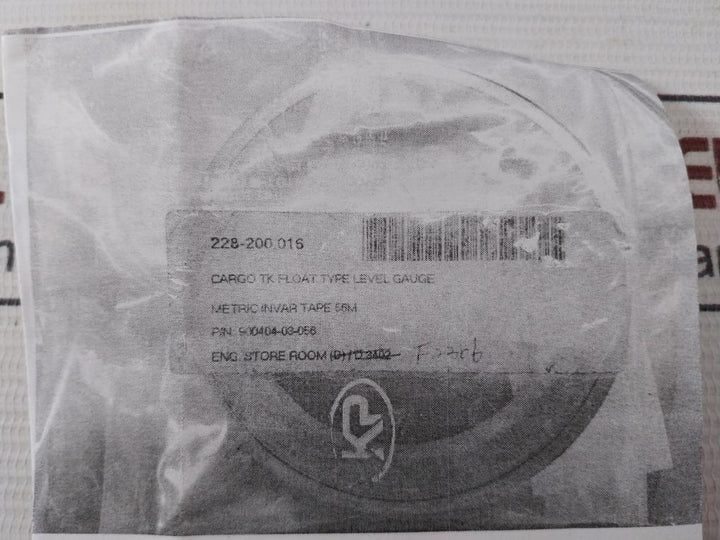 Whessoe 900404-03-056 Metric Invar Tape For Cargo Tank Float Type Level Gauge