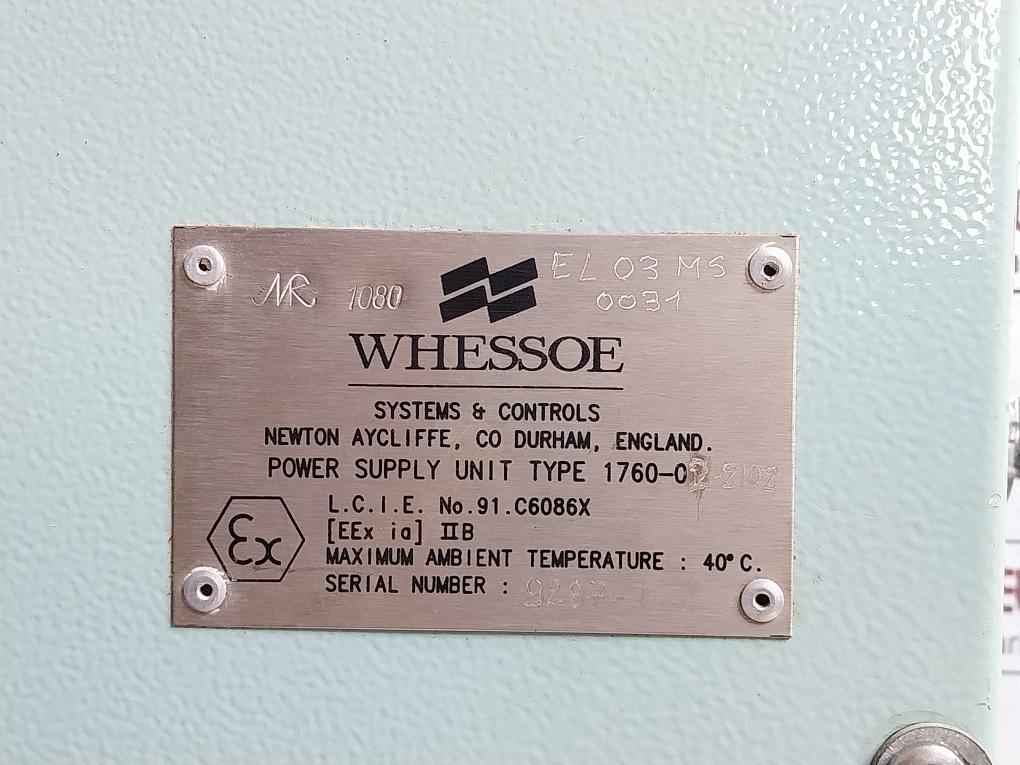 Whessoe Systems & Controls 1760-02-2102 Power Supply Unit 200030-7851-2