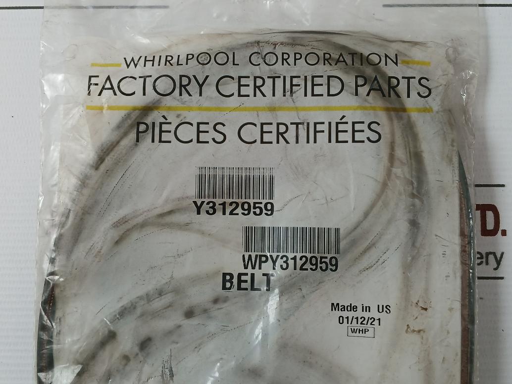 Whirlpool Wpy312959 Dryer Drum Belt