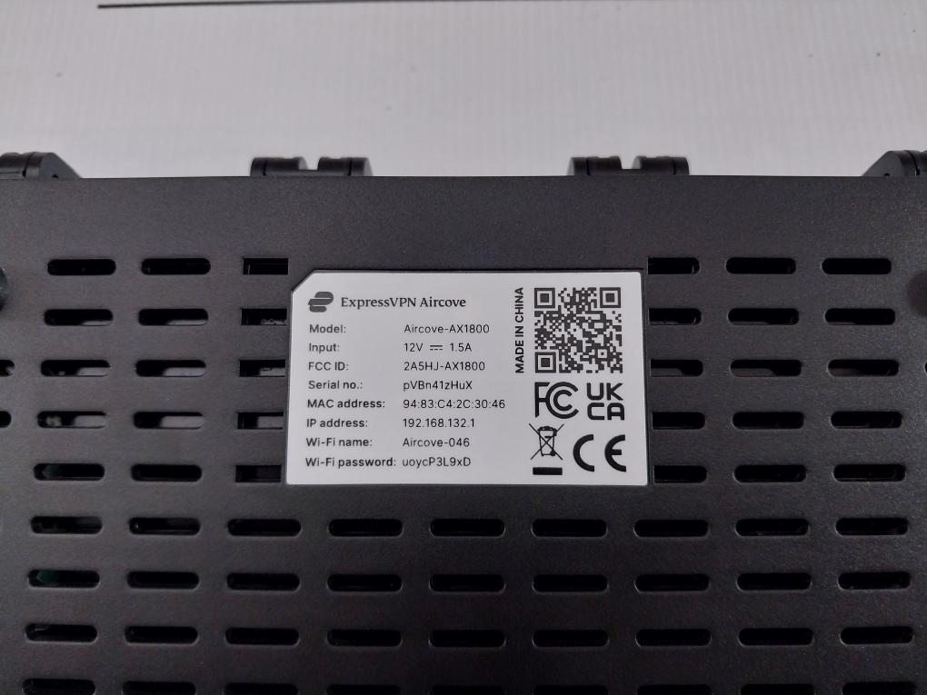 Wi-fi 6 Vpn Router With Ethernet Cable Aircove-ax1800 Expressvpn