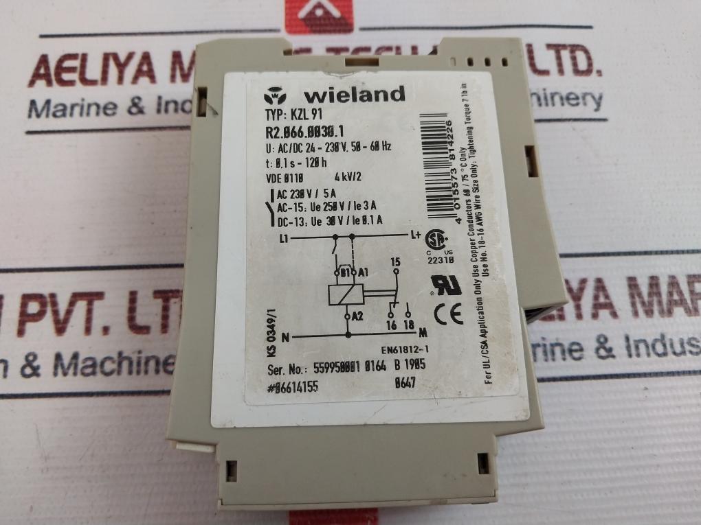 Wieland Kzl 91 Electron Time Relay 3A 24-230V,50-60Hz