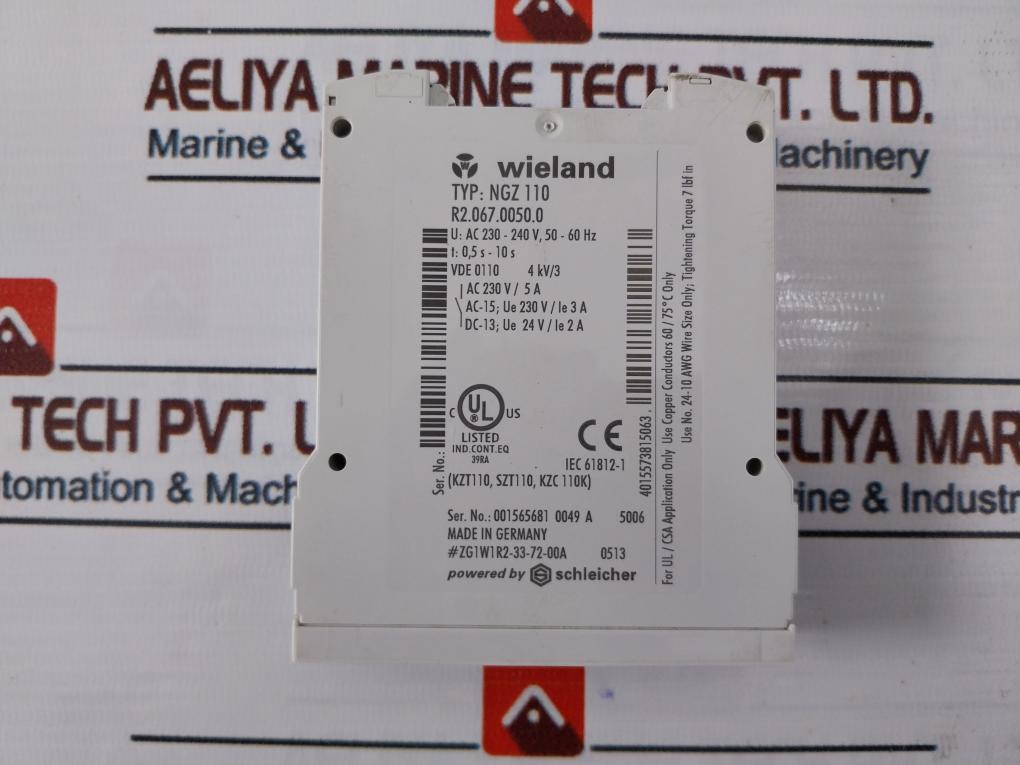 Wieland NGZ110 R2.067.0050.0 Time Relay 0.5S-10S