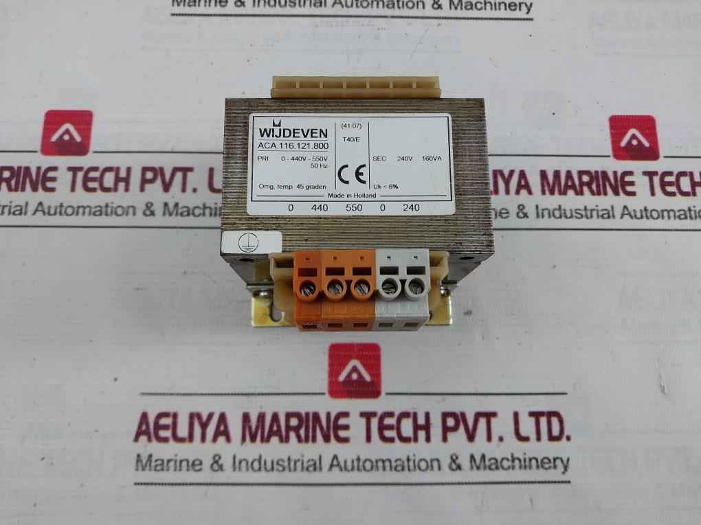 Wijdeven Aca.116.121.800 Din Rail Transformer 240V 160Va W13A T40/E 6%