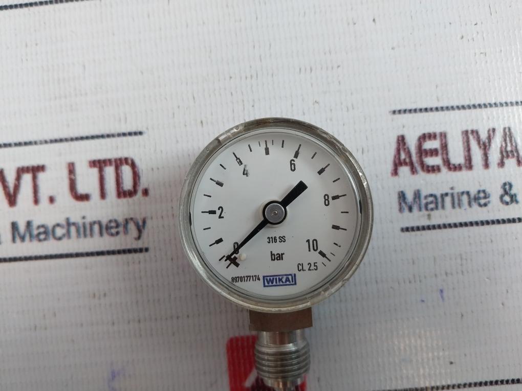 Wika 0-10 Bar Pressure Gauge 316 Ss