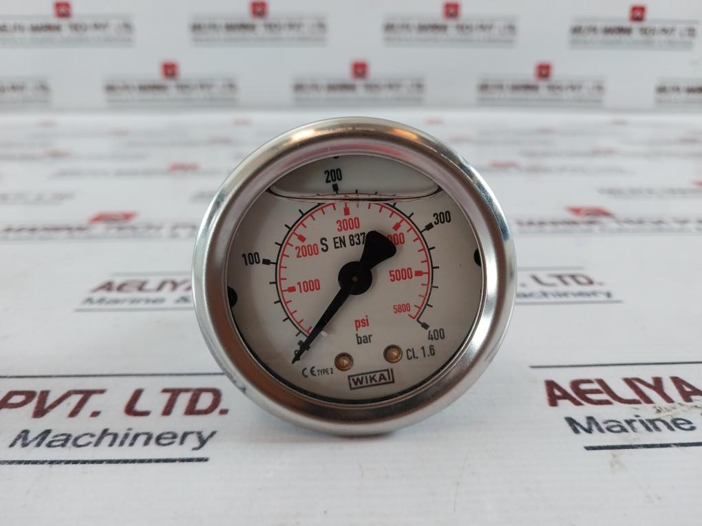 Wika 0-400 Bar Pressure Gauge 0-5800 Psi