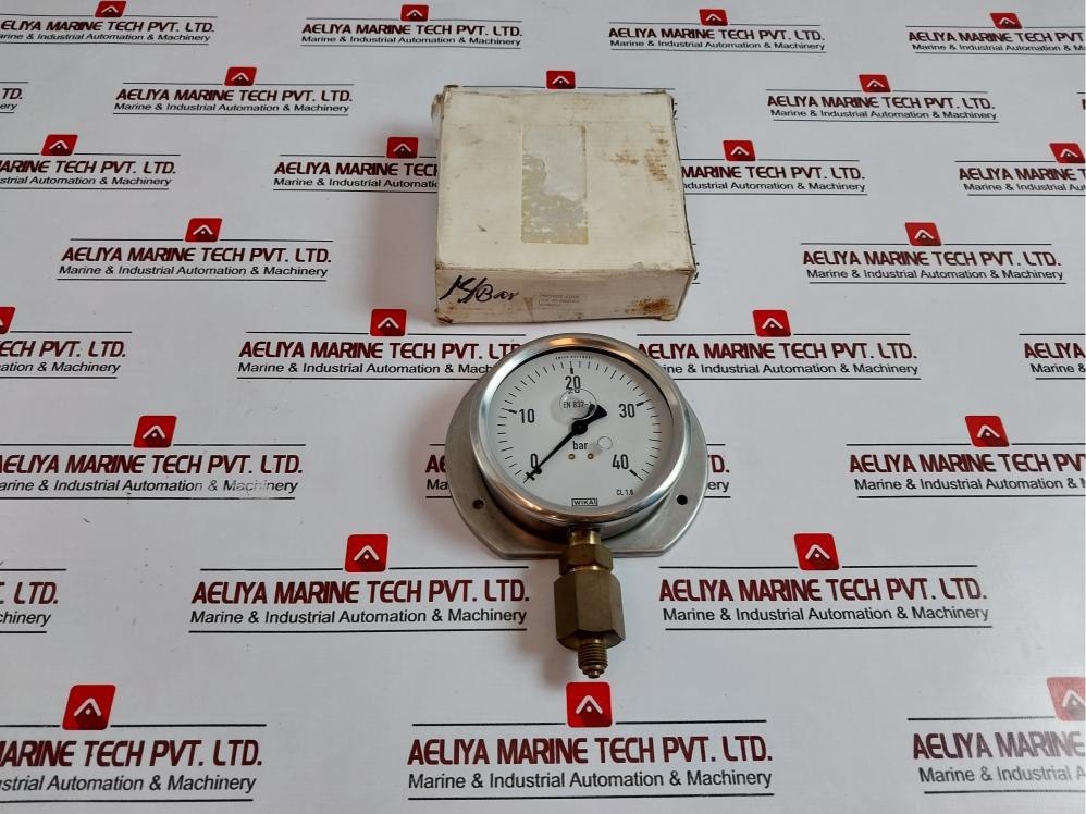 Wika 0-40 Bar Pressure Gauge, En 837-1, Swiss Movement, Cl.1.6