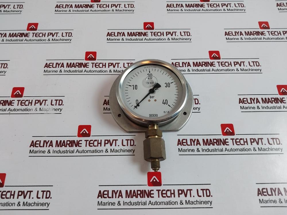 Wika 0-40 Bar Pressure Gauge, En 837-1, Swiss Movement, Cl.1.6