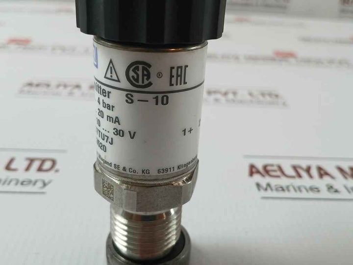 Wika 0-4 Bar 9013520 Pressure Transmitter 4-20 Ma